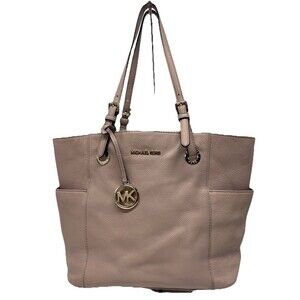 Michael Kors Pebbled Leather Tote Dusty Pink Divided Interior Shoulder Bag